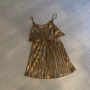 Gold mini dress by Romeo and Juliette Couture